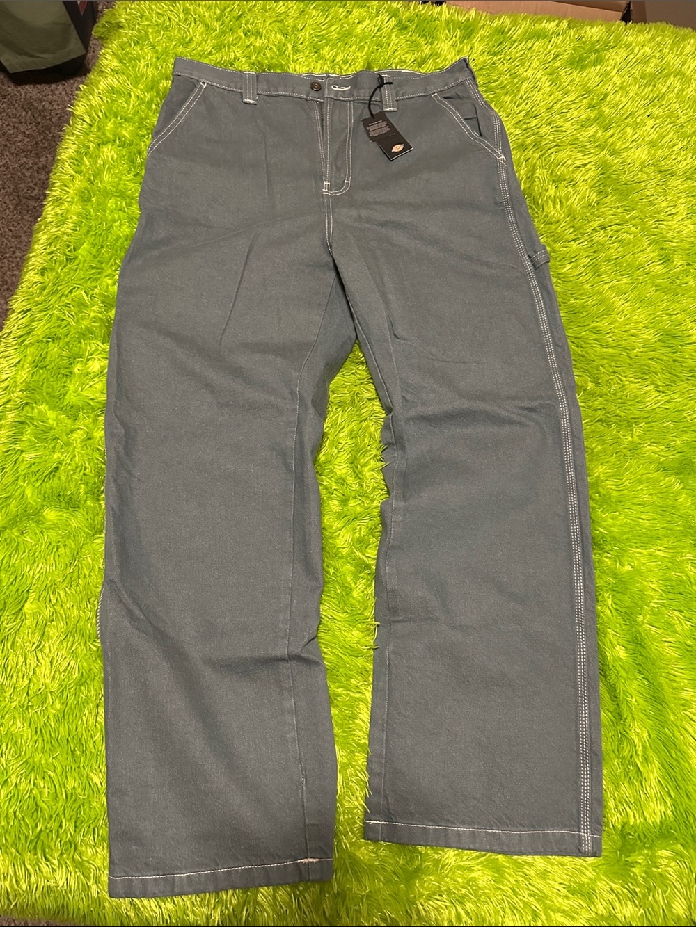 Men's Dickies Green Carpenter Jeans - Durable Work Pants 36x32